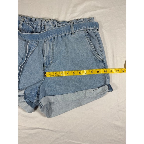 Garage High waisted blue denim shorts w/ denim belt size 9 - Picture 8 of 9